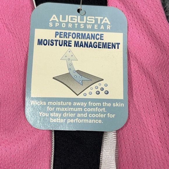 Augusta Sportswear Jersey Girls Medium Pink Moisture Wicking Mesh Sleeveless NOS - Picture 4 of 9